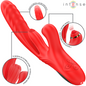 Vibrador multifunción 3 en 1 de color rojo de la marca INTENSE FUN, diseñado para placer y estimulación.