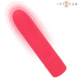 Vibradora recargable USB INTENSE SYMONE en color rojo, 8 modos de vibración, tamaño 10x2.2 cm, para placer íntimo.
