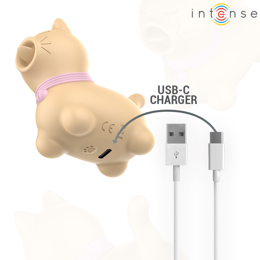 Estimulador Intense Toulouse con lengua rotativa de 360º en color amarillo, diseñado para placer y estimulación.