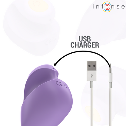 Estimulador Intense Úrsula con 10 vibraciones morado, diseño compacto y ergonómico para placer y bienestar.