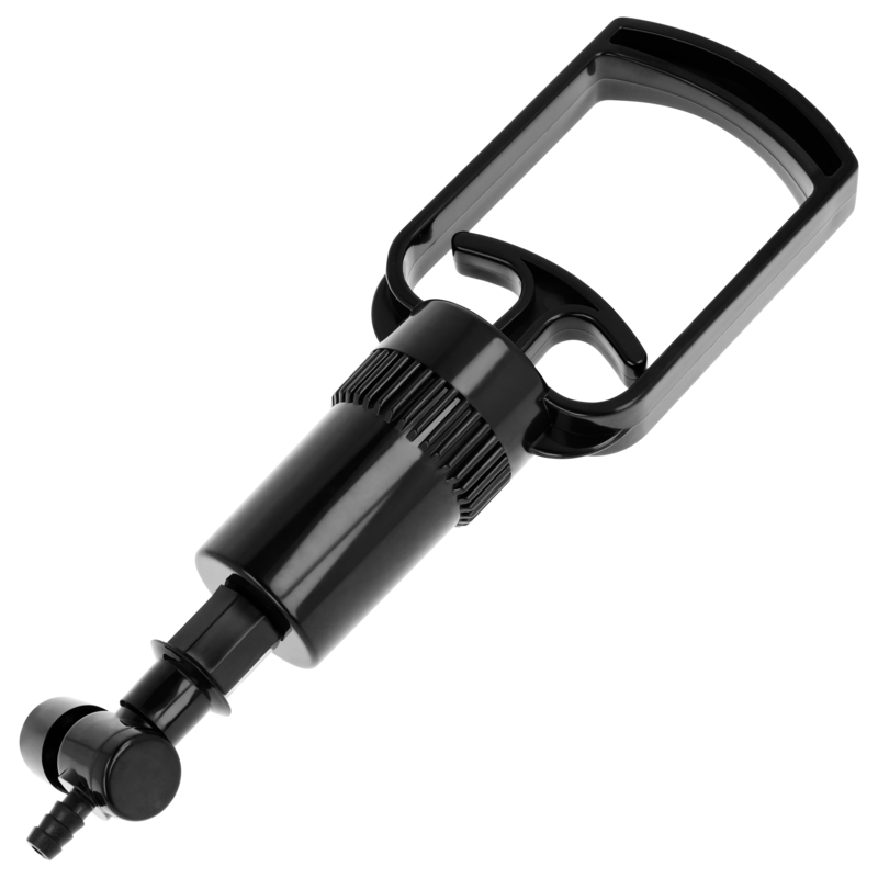 Bomba transparente INTENSE PUMP para líquidos, con diseño compacto y ergonómico, ideal para uso doméstico o profesional.