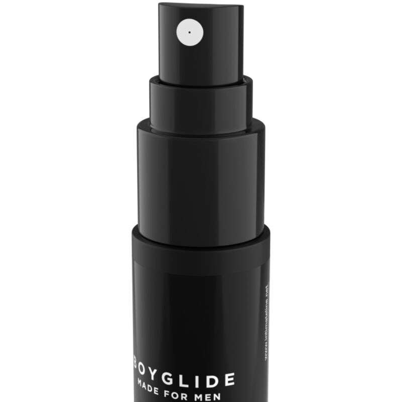 Spray anal relajante INTIMATELINE BOYGLIDE en botella de 20 ml, con envase y etiqueta visible.