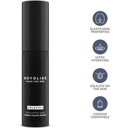 Spray anal relajante INTIMATELINE BOYGLIDE, frasco de 20 ml con pulverizador para uso íntimo y relajación anal