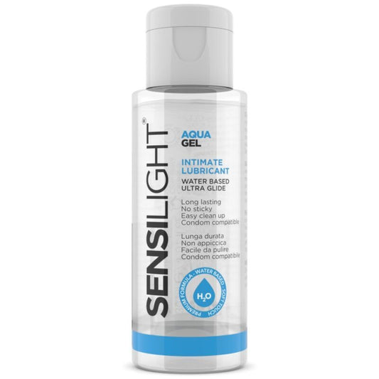 Lubricante base agua Intimateline Sensilight Aquagel de 30 ml, ideal para uso íntimo, con textura suave y hidratante.
