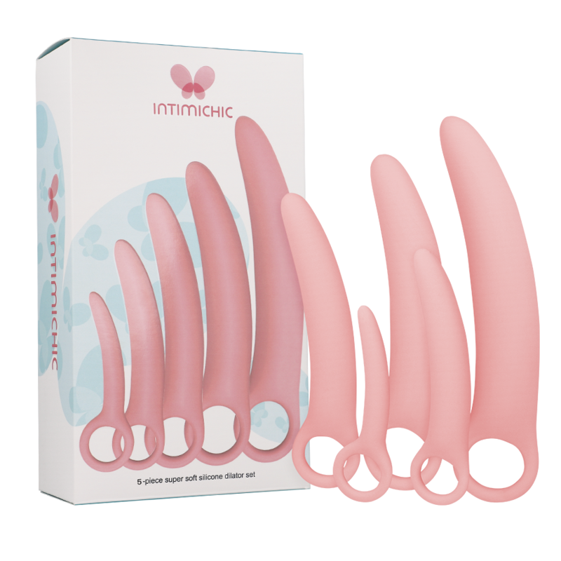 Set de 5 dilatadores de silicona de la marca INTIMICHIC, ideales para uso personal y comodidad íntima.
