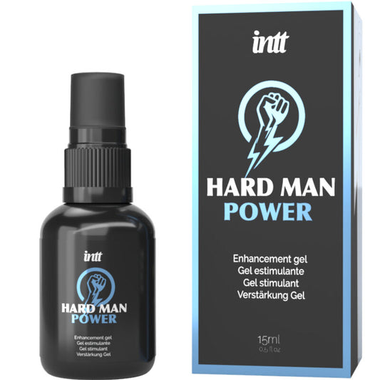 Spray estimulador Hard Man Power de la marca INTT FOR HER, frasco de spray para mejorar el rendimiento.