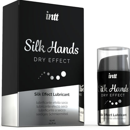Lubricante para manos INTT LUBRICANTS Silk Hands con fórmula concentrada de silicona en frasco de 15 ml.