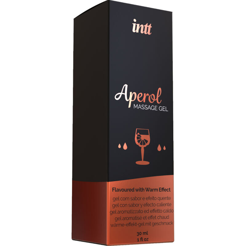 INTT Massage & Oral Sex Gel de Masaje Aperol con efecto calor intenso, designed for sensual massage and oral pleasure.