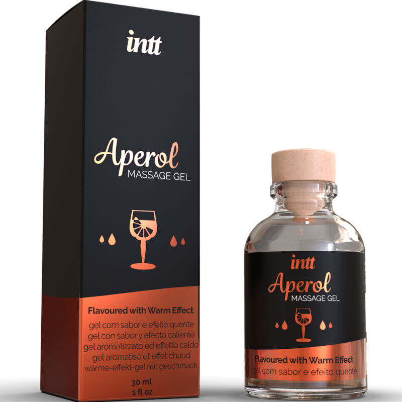 INTT Massage & Oral Sex Gel de Masaje Aperol con efecto calor intenso, designed for sensual massage and oral pleasure.