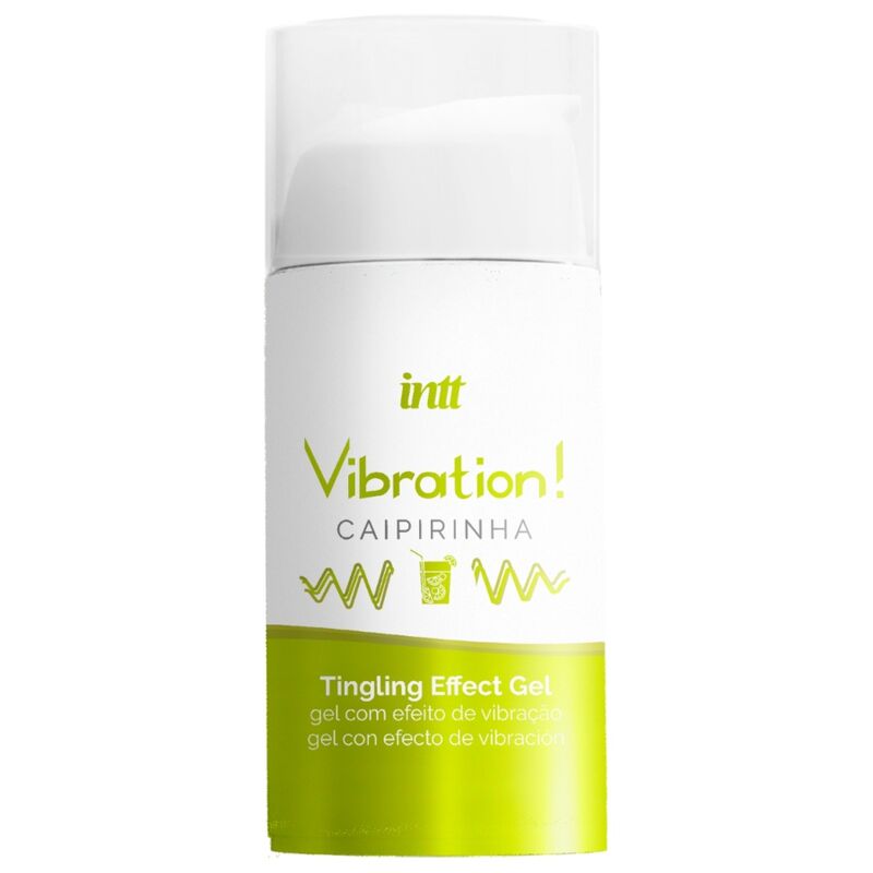 Gel estimulante íntimo INTT unisex, vibrador líquido con sabor a caipirinha, envase de 15 ml, para mayor placer y excitación.