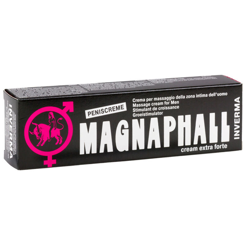 Crema potenciadora de erección INVERMA MAGNAPHALL en frasco, para mejorar la potencia y rendimiento sexual masculino.