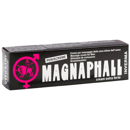 Crema potenciadora de erección INVERMA MAGNAPHALL en frasco, para mejorar la potencia y rendimiento sexual masculino.