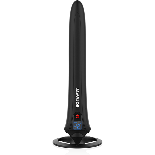 Calentador de masturbadores JAMYJOB para uso masculino, con control de temperatura y diseño compacto.