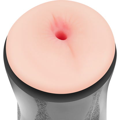 Masturbador doble de JAMYJOB RANDY con entradas para vagina y ano, con detalles realistas y textura suave.