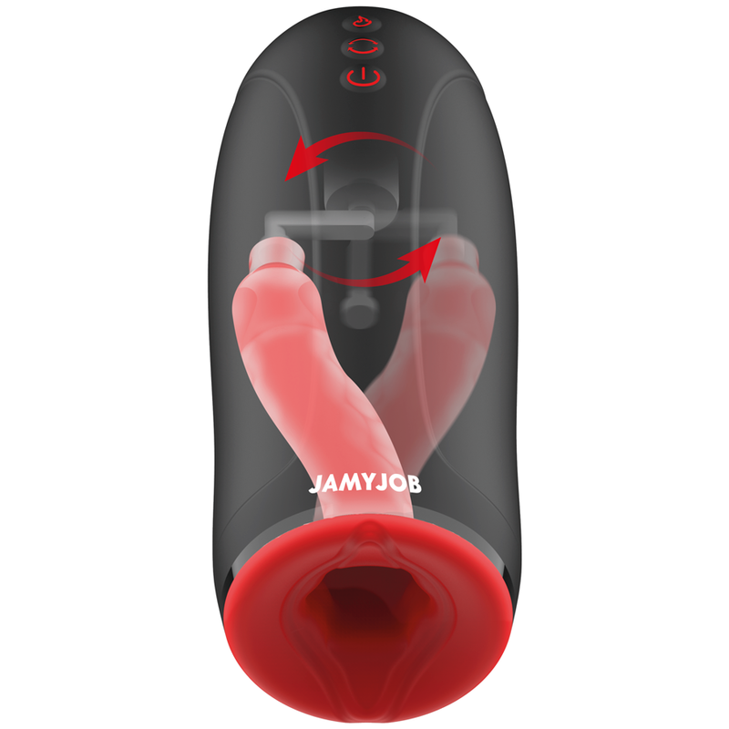 Masturbador JAMYJOB SWING-R con calor, oscilación y vibración, diseñado para estimulación y placer personal.