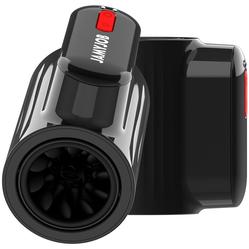 Masturbador Vortex Turbo de JAMYJOB con empuje y rotación 360 grados, diseño para estimulación intensa y realista.