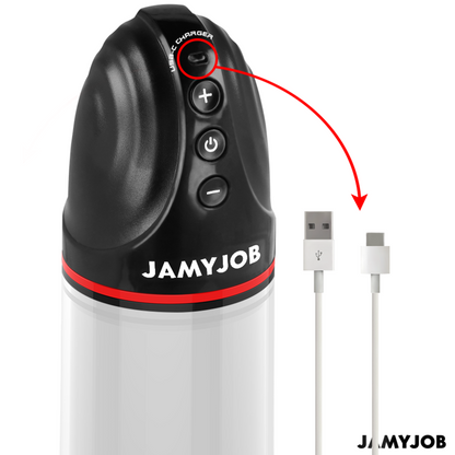 Bomba automática de succionador gris JAMYJOB Xpand con 3 niveles de succión, vista frontal del producto.
