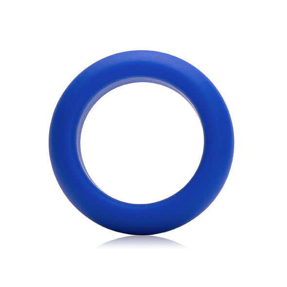 Anillo de silicona azul de JE JOUE con diseño ergonómico y estrangulamiento mínimo, ideal para uso cómodo y seguro.