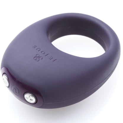 Purple JE JOUE Mio vibrating ring with a sleek design, showcasing its texture and shape.