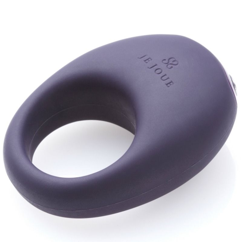 Purple JE JOUE Mio vibrating ring on a white background, showcasing its sleek design and soft texture.