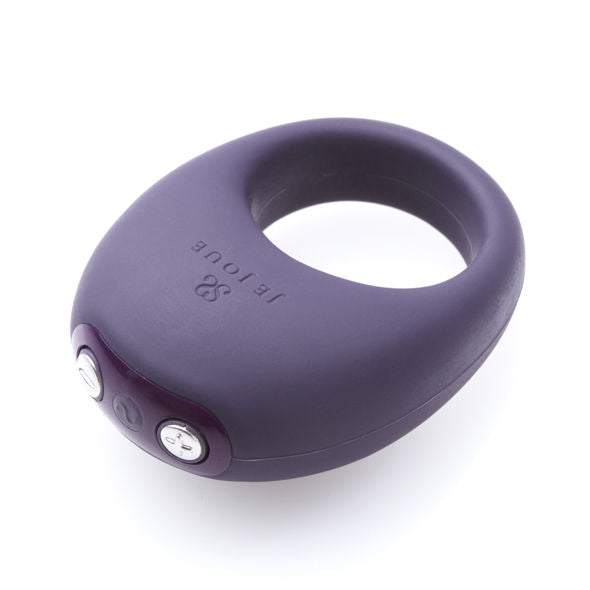 Purple JE JOUE Mio vibrating ring on a white background, showcasing its smooth design and ergonomic shape.