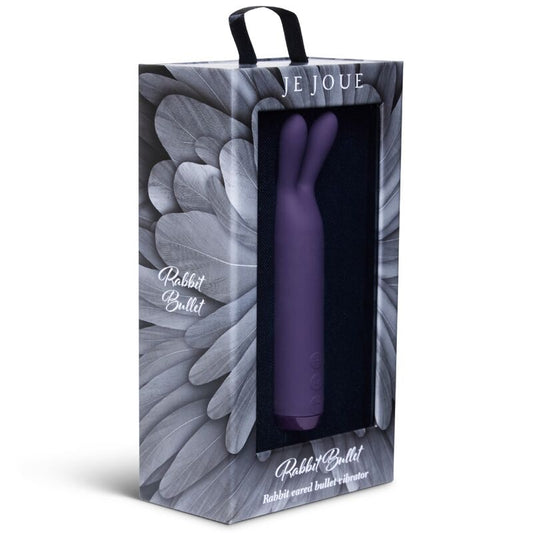 Bala vibradora rabbit lila de la marca JE JOUE, con forma ergonómica y textura suave para placer sensual.