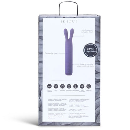 Bala vibradora rabbit lila de la marca JE JOUE, con diseño ergonómico y estimulador en forma de conejo.