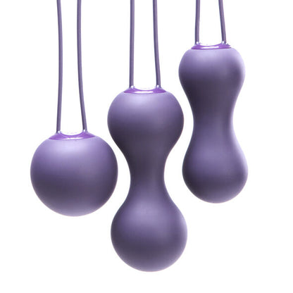 Bolas kegel JE JOUE Ami en color lila, ideales para ejercicios de suelo pélvico y fortalecimiento.