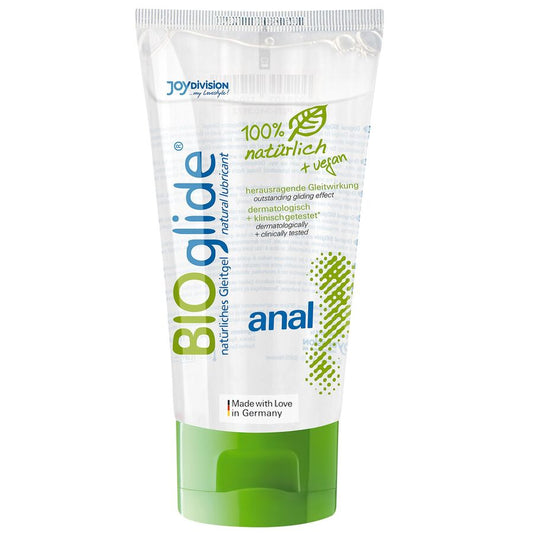 JOYDIVISION BIOGLIDE 80 ml anal lubricant bottle with a sleek design and easy-to-use flip cap.