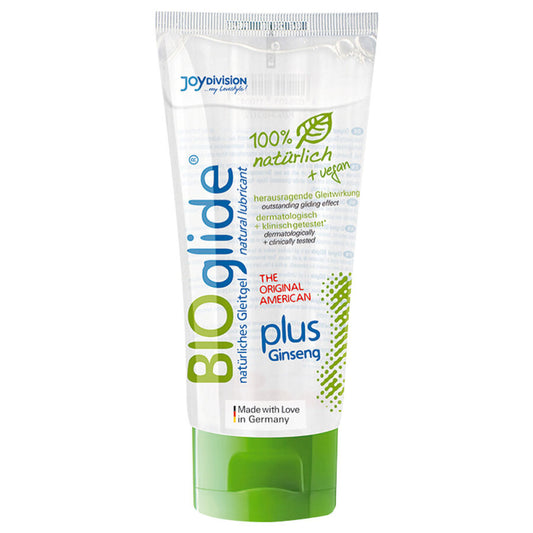 JOYDIVISION BIOGLIDE Plus lubricant bottle with ginseng, 100 ml, displayed on a neutral background.