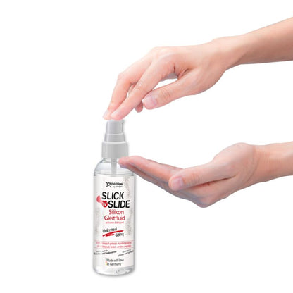 JOYDIVISION SLIK N LIDE silicone lubricant in a 100 ml bottle, featuring a sleek design and easy-to-use cap.