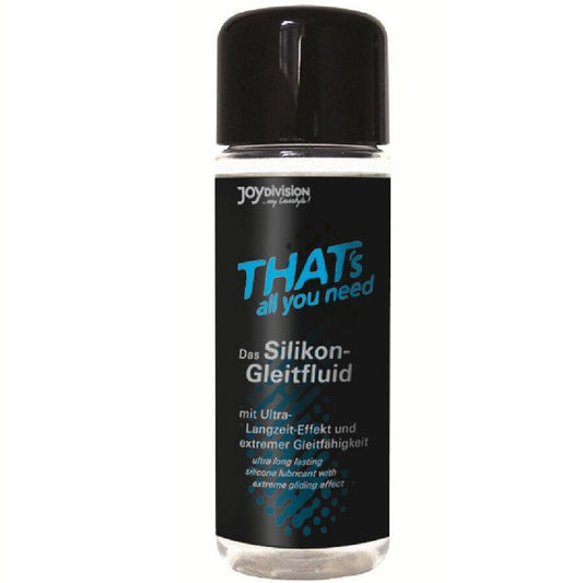 Lubricante JOYDIVISION "That's All You Need" de 100 ml, botella con envase transparente y etiqueta blanca y azul.