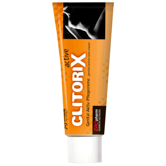 JOYDIVISION EROPHARM Clitorix Active Feminine Cream 40ml tube on a white background, highlighting its packaging and label.