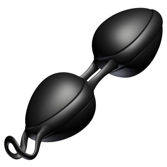 Black JOYDIVISION JOYBALLS - Secret Bolas Chinas, showcasing two smooth, rounded kegel exercise balls.