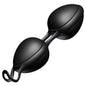 Black JOYDIVISION JOYBALLS - Secret Bolas Chinas, showcasing two smooth, rounded kegel exercise balls.