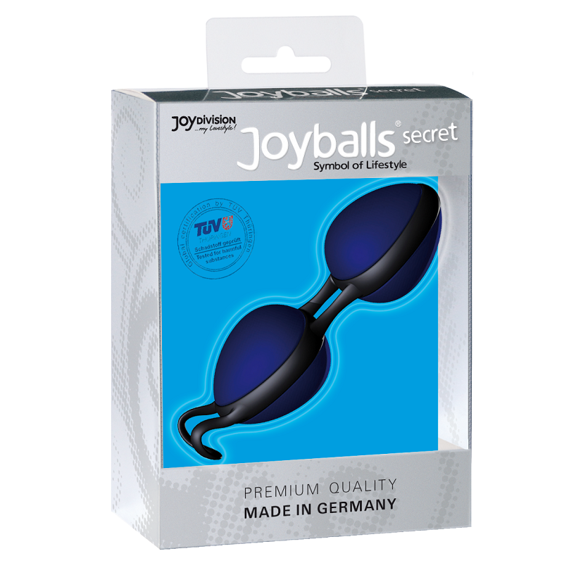 Black and purple JOYBALLS by JOYDIVISION, showcasing the unique design of the secret bolas chinas.