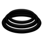 Anillos para pene negros de la marca JoyDivision PotenzDuo, tamaño S, M y L, en empaque con tres unidades.
