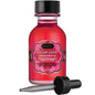 Aceite comestible Kamasutra con aroma a fresas en botella de 22 ml, ideal para uso en pareja y aromaterapia.