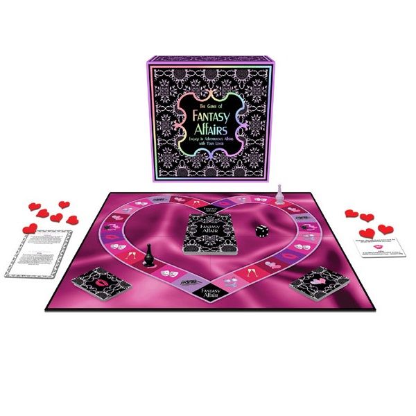 KHEPER GAMES Fantasy Affairs board game with colorful cards and playful design for creative fantasy fun.