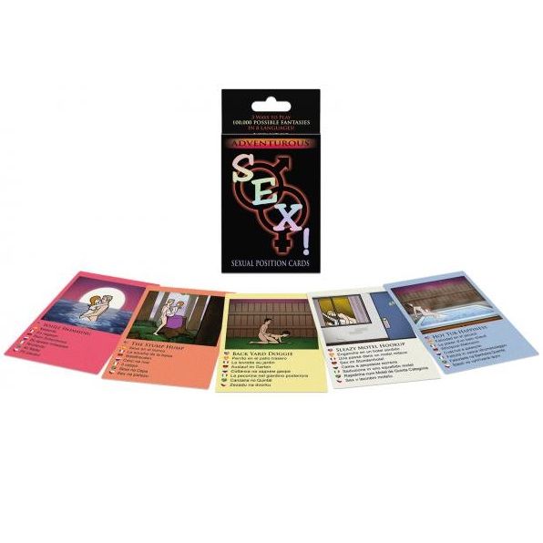 KHEPER GAMES sexual adventure card game featuring colorful illustrations and engaging game components.