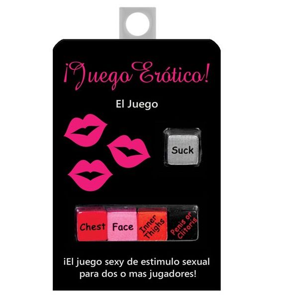 Juego erótico de Kheper Games con cinco dados de colores y símbolos, ideal para juegos íntimos y divertidos en pareja.