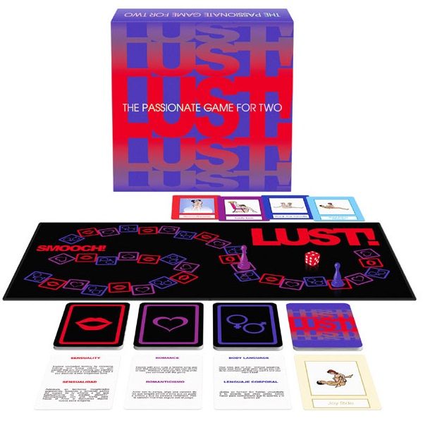 Juego de pasión para dos KHEPER GAMES Lust, accesorios y cartas para juegos íntimos en pareja, en color y tamaño variados.