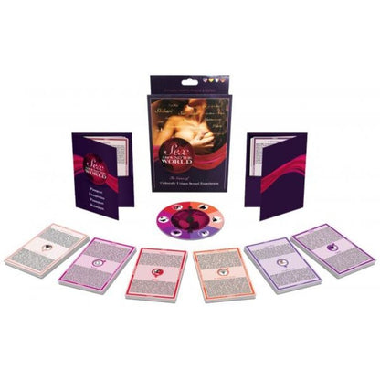 KHEPER GAMES Sexo en el Mundo board game travel edition in multiple languages on a colorful game board.