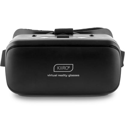 Auriculares y gafas de realidad virtual KIIROO en color negro, mostrando el diseño y detalles del producto.