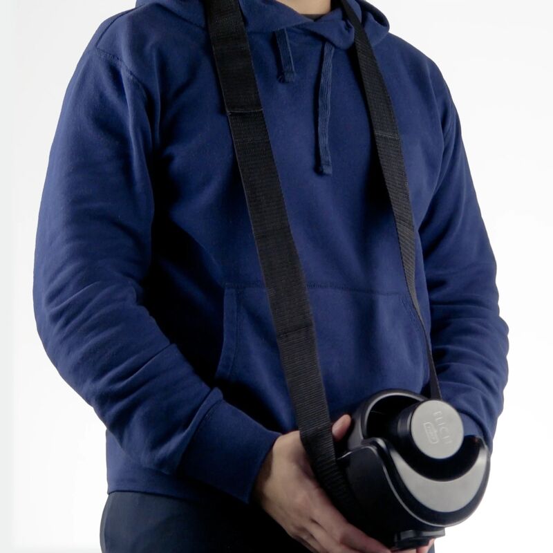 Correa de cuello KIIROO KEON, accesorio ajustable de color negro con detalles en piel sintética para dispositivos de tecnología wearable.