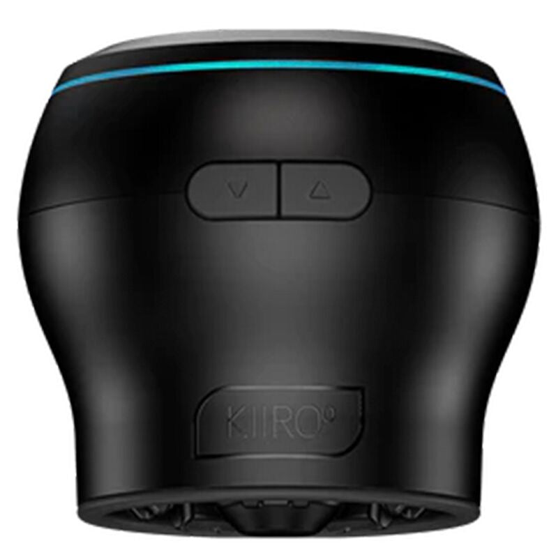 Dispositivo de succión interactivo KIIROO PowerBlow con diseño compacto y control ajustable, visible en la imagen.