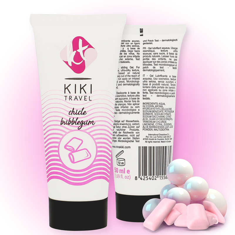 KIKÍ TRAVEL - BUBBLEGUM FLAVOR LUBRICANT 50 ML