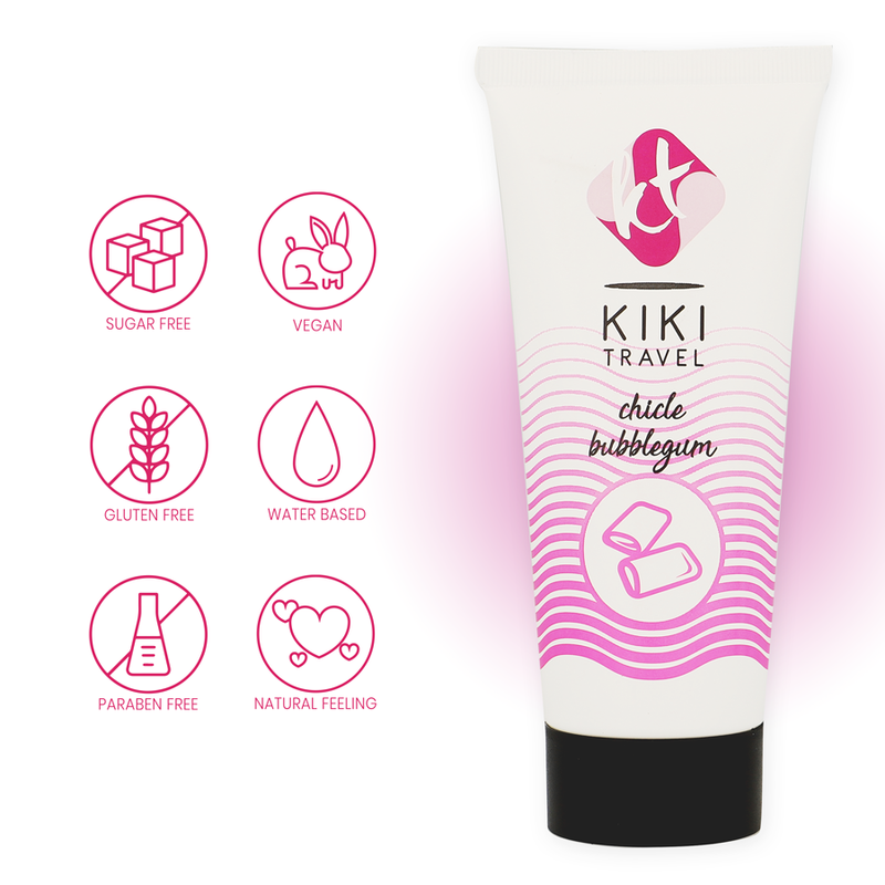 KIKÍ TRAVEL - BUBBLEGUM FLAVOR LUBRICANT 50 ML