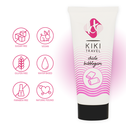 KIKÍ TRAVEL - BUBBLEGUM FLAVOR LUBRICANT 50 ML