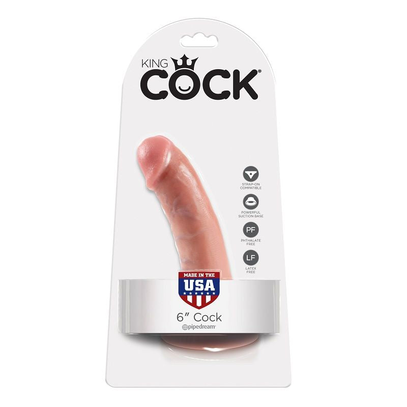 Pene natural King Cock de 15.2 cm, realista y de alta calidad, con textura detallada para experiencia auténtica.